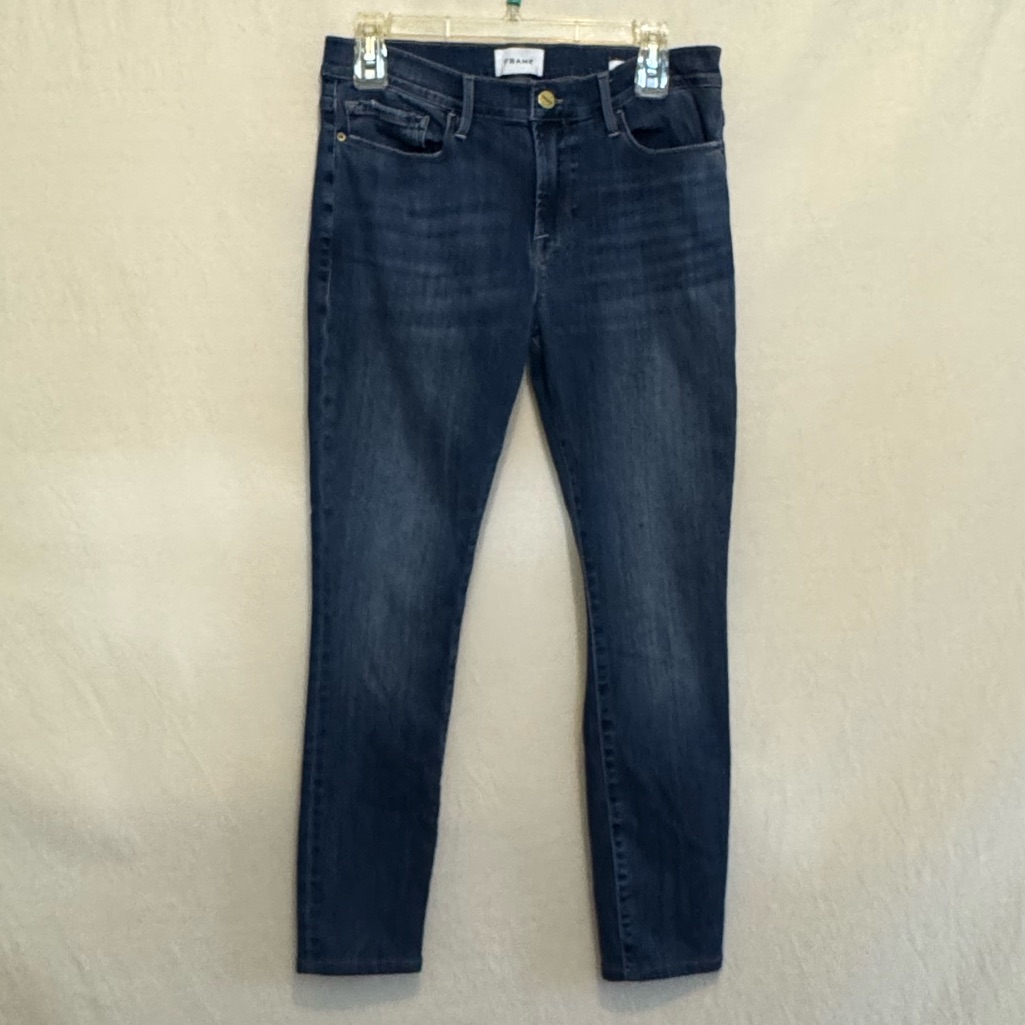 B-214 Frame Le Skinny De Jeanne Cropped Denim Blue Jeans Size 31